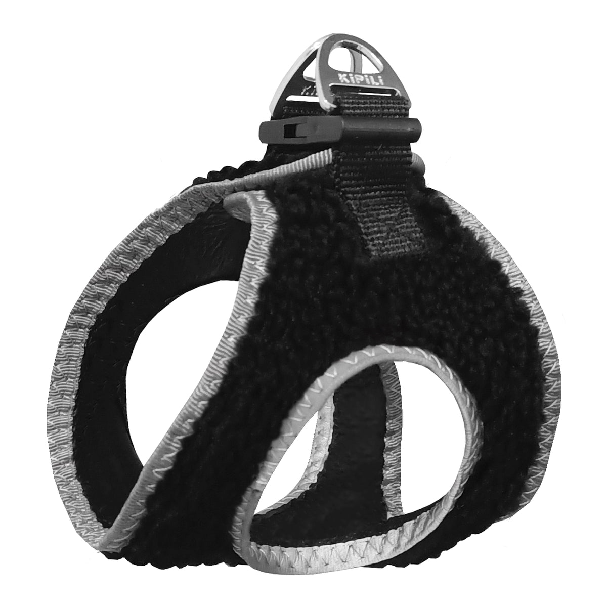 Üç Kilitli Kürklü Kedi Köpek Göğüs Tasması 32-40 cm Medium Siyah - SF-KRKL-MSYH