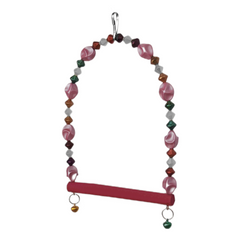 Markapet Boncuklu Ve Tünekli Kuş Salıncağı 10 cm-14 cm Bordo - SF-BL-1018
