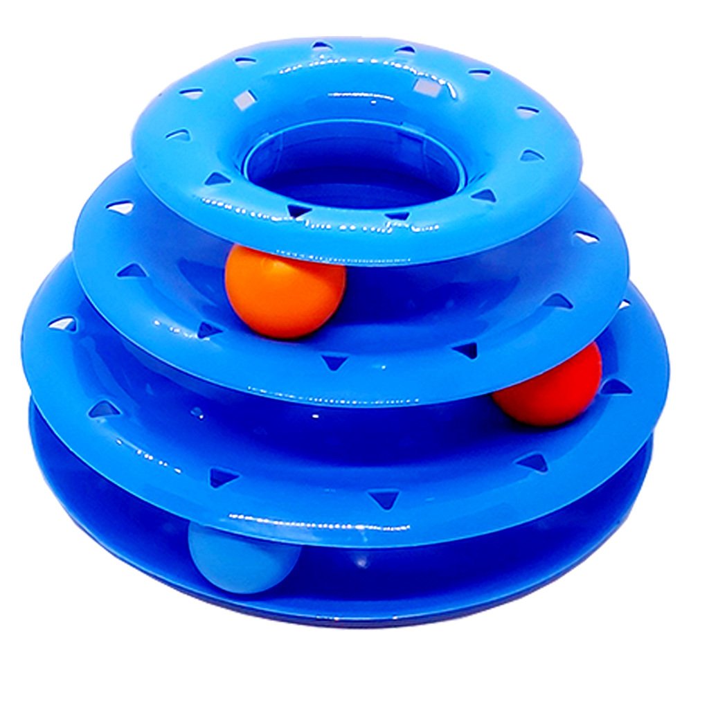 Pawia 3 Katlı Üçgen Kedi Oyuncağı 29 cm Mavi - CT-136-MV-2
