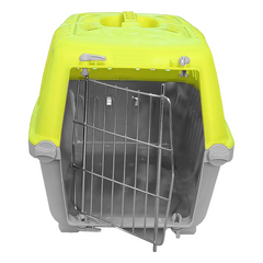 Markapet Metal Kapaklı Kedi Köpek Taşıma Çantası 28 x 32-44 cm Sarı Gri - SF-TSM-MTLKPK-SR