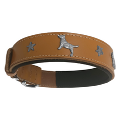 Doggie Konfor Deri Köpek Figürlü Köpek Boyun Tasması 56-64 cm XL Kamel - DG-DRF-XLK