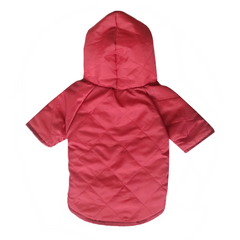Kapşonlu Ve Astarlı Köpek Montu Medium 31-44 cm Kırmızı Gri - SF-MNTMDM-KG