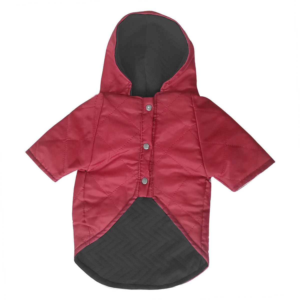 Kapşonlu Ve Astarlı Köpek Montu Medium 31-44 cm Kırmızı Siyah - SF-MNTMDM-KS