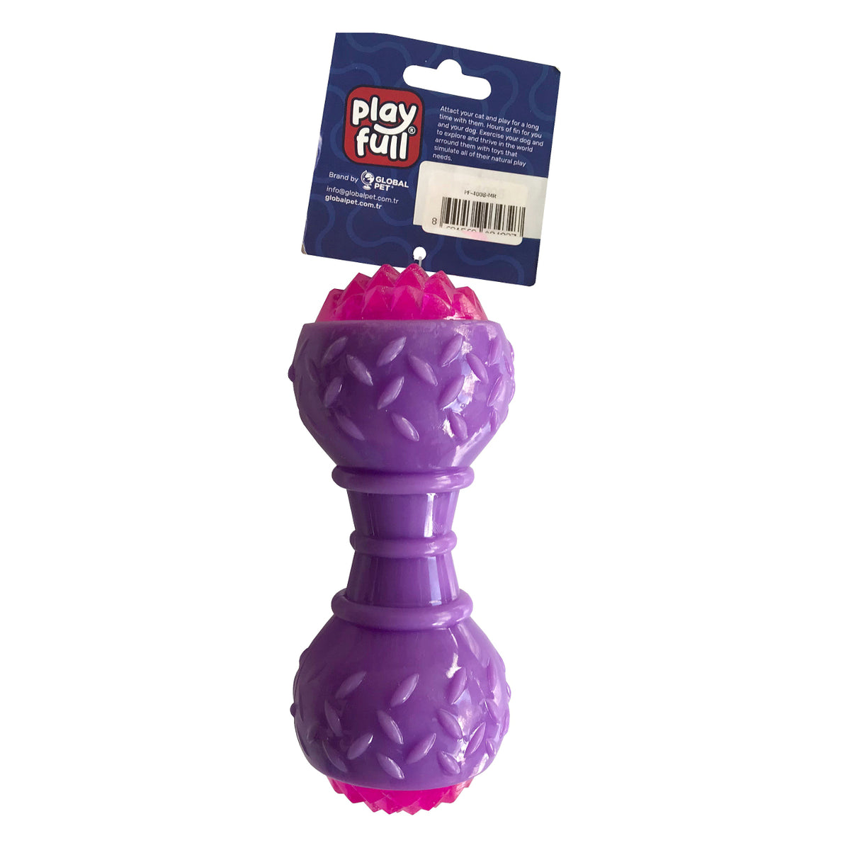 Playfull Aktivite Sesli ve Işıklı Köpek Oyuncak Dumbel 5x15 cm Mor - PF-4008-MR