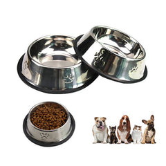 Markapet Pati Desenli Çelik Kedi Köpek Mama Su Kabı 250 ml - KNY-11424-250ML