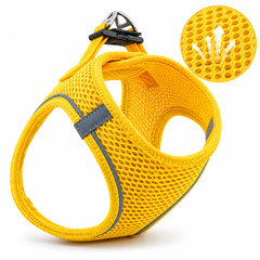 Nefes Alan Kumaş Air Mesh Kedi Köpek Göğüs Tasması XX Small 28x32 cm Neon Sarı - KP-TMX-XXS-NSR
