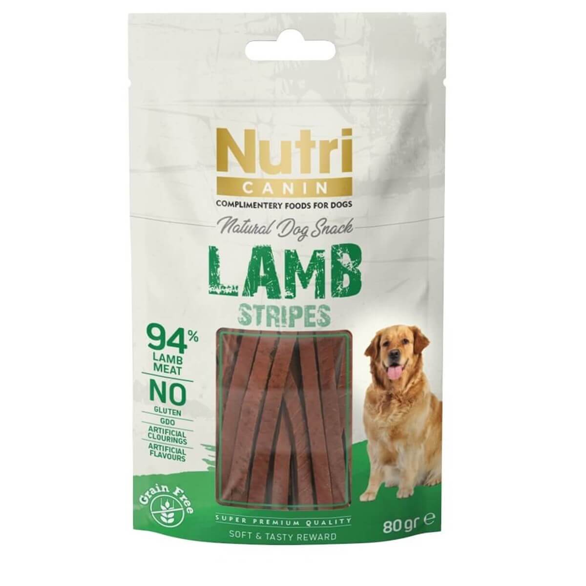 Nutri Canin Tahılsız Kuzulu Şeritler Köpek Ödül Maması 80gr - M-004
