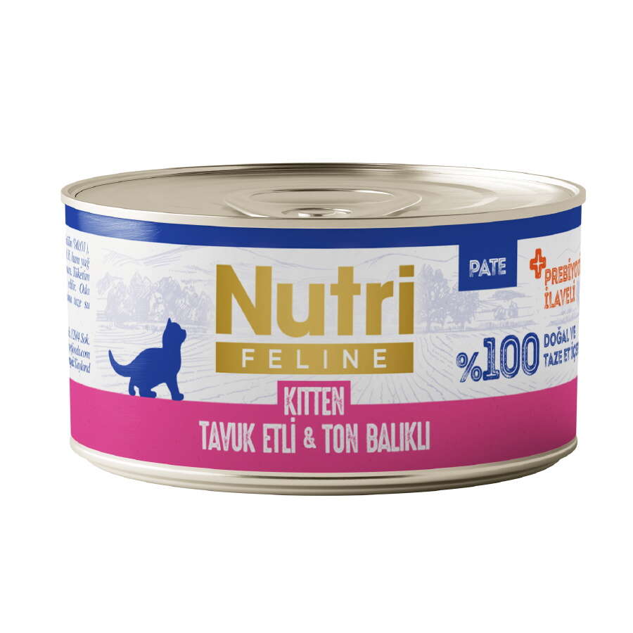 Nutri Feline Kitten Tavuk Etli ve Ton Balıklı Tahılsız Yavru Kedi Konservesi 70 Gr - K-014