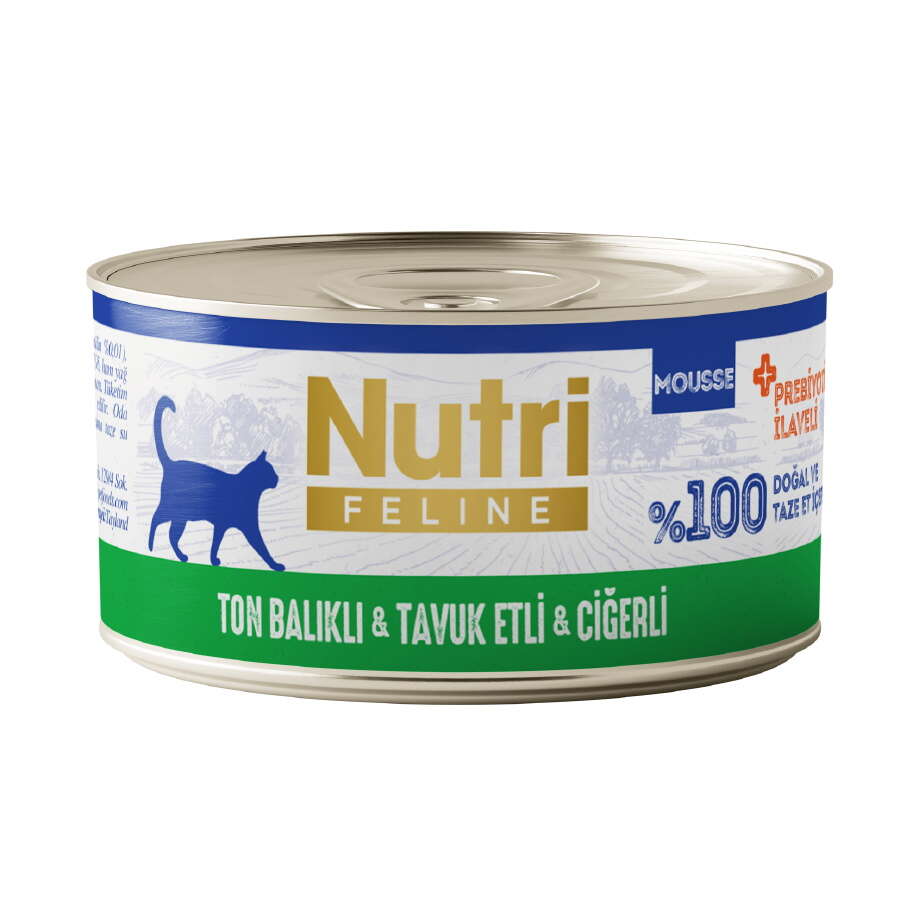 Nutri Feline Ton Tavuk ve Ciğerli Tahılsız Kedi Konservesi 70 Gr - K-024