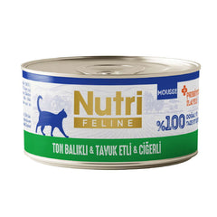 Nutri Feline Ton Tavuk ve Ciğerli Tahılsız Kedi Konservesi 70 Gr - K-024