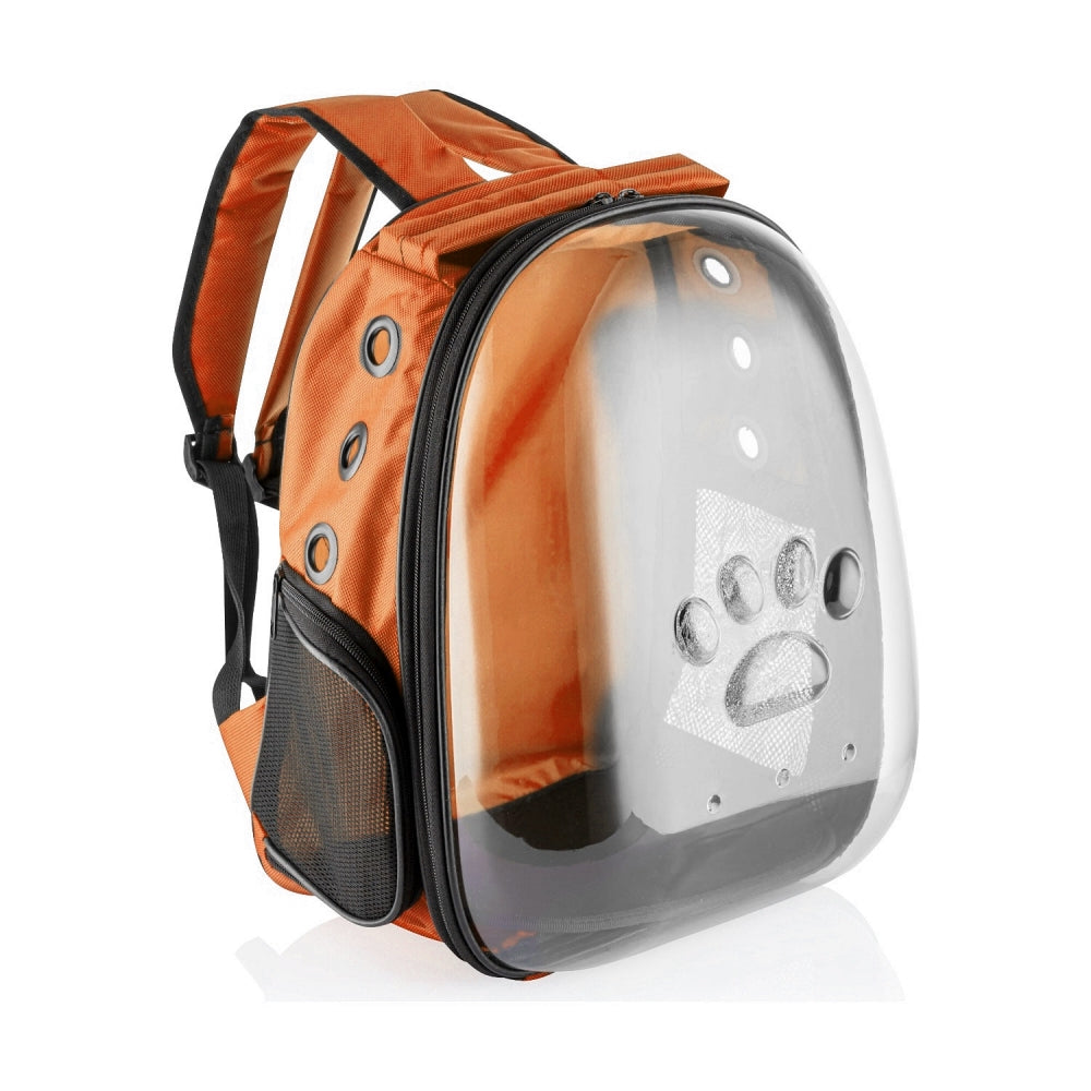 Markapet Pati Desenli Astronot Şeffaf Taşıma Sırt Çantası Turuncu 45 x 22 x 33 cm - KNY-ASTRNT-TRNC