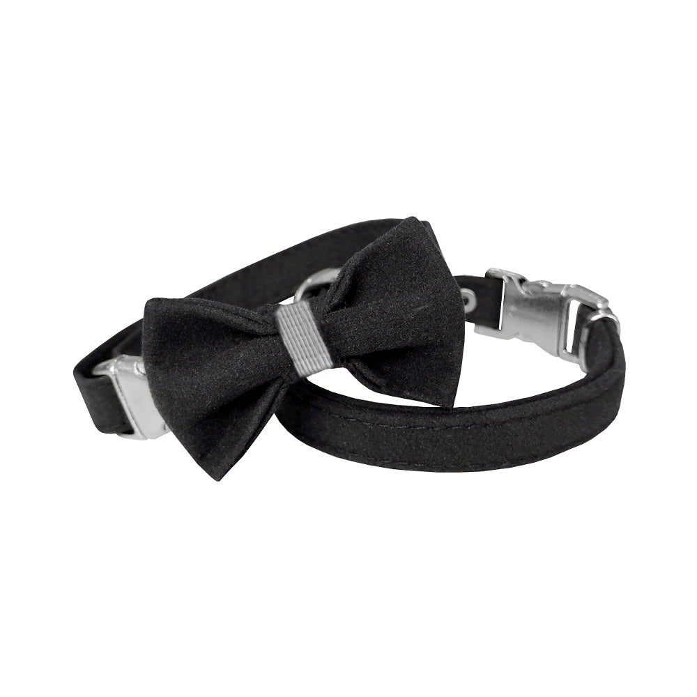 Markapet Kadife Kedi Boyun Tasması Papyonlu 20-32 cm Siyah - SF-KDFPPYN-DGRSYH