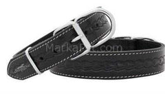Doggie SBT 3530 Siyah Desenli Deri Boyun Tasması 3,5x60cm - BYT-3530-SİYAH