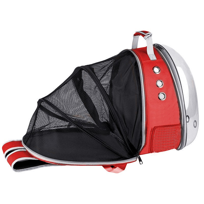 Markapet Astronot Fileli Kırılmaz Kedi Taşıma Çantası 30*32*45 cm Kırmızı - SF-FLLKDCNT-KRMZ