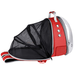 Markapet Astronot Fileli Kırılmaz Kedi Taşıma Çantası 30*32*45 cm Kırmızı - SF-FLLKDCNT-KRMZ