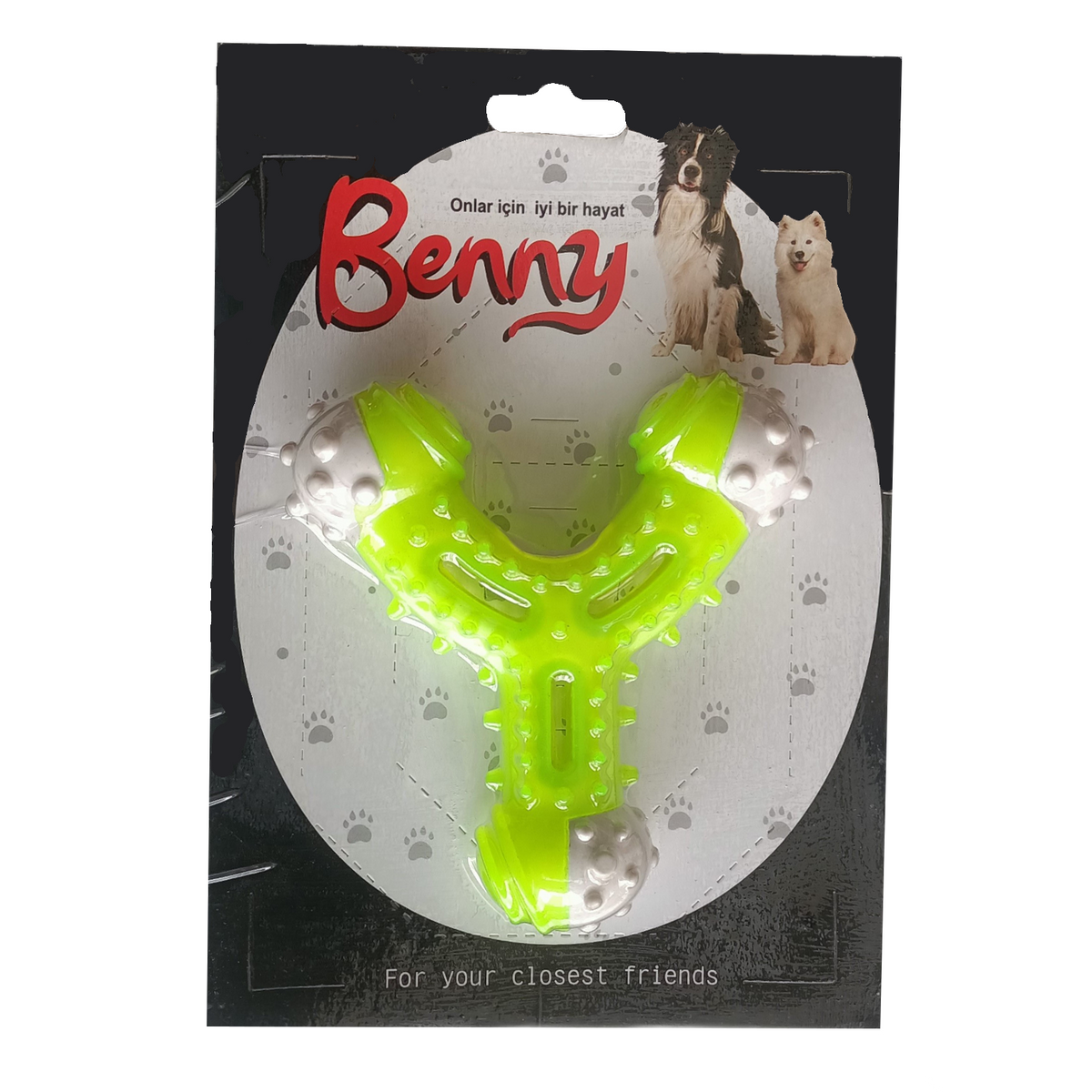 Benny Diş Kaşıma Köpek Oyuncağı Çatal 11 cm Yeşil - BNY-1121-YSL
