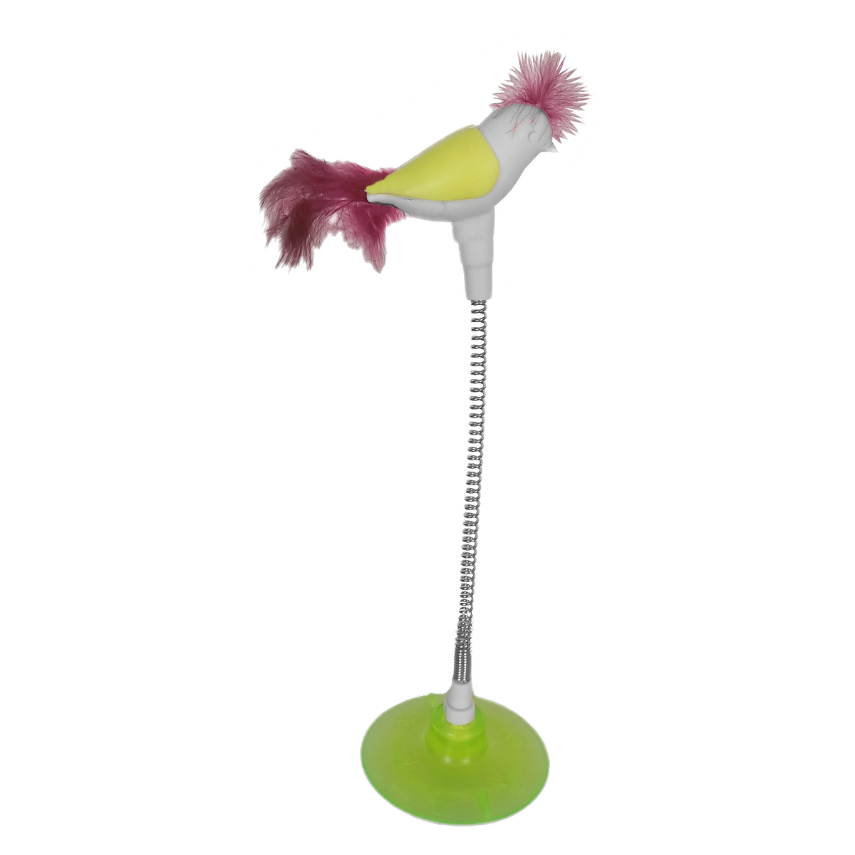Markapet Vantuzlu Yaylı Kuşlu  Kedi Oyuncağı 30 cm Neon Yeşil - SF-YYLKSLOYNCK-NNYSL