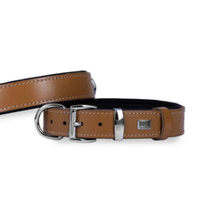 Doggie Konfor Deri El Yapımı Çivili Köpek Boyun Tasması 5x55-65 cm Kamel - BYT-5010M-CML