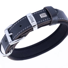 Doggie Konfor Deri El Yapımı Çivili Köpek Boyun Tasması 2,5x37-45cm Siyah - SBT-2512-M-SYH