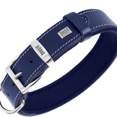 Doggie Premıum Gerçek Deriden El Yapımı Köpek Boyun Tasması 3,5x52-60 cm Mavi - PRBT-3510L-MV