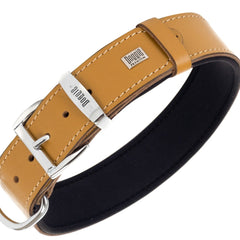 Doggie Konfor Deri El Yapımı Çivili Köpek Boyun Tasması 5x50-60 cm Kamel - BYT-5010S-CML