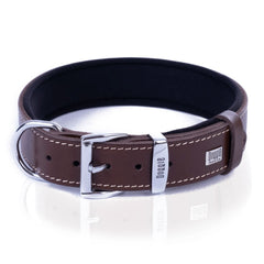 Doggie Gerçek Deriden El Yapımı Kemik Süslü Köpek Boyun Tasması 4x52-60 cm Kahverengi - SBT-4060M-KHV