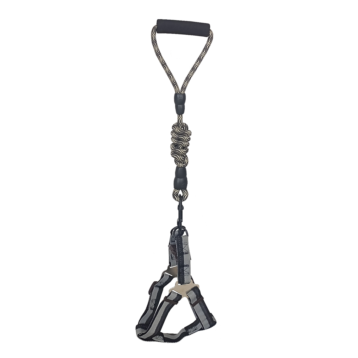 Köpek Göğüs Tasma Seti Dalga Desenli 1.5 cm*35-48 cm Siyah-Beyaz - SF-DKMSET-DLGSYH-SML