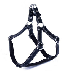 Doggie Gerçek Deriden El Yapımı Ronnin Köpek Göğüs Tasması 2x55-65 cm Large Siyah - SGT-L-SYH