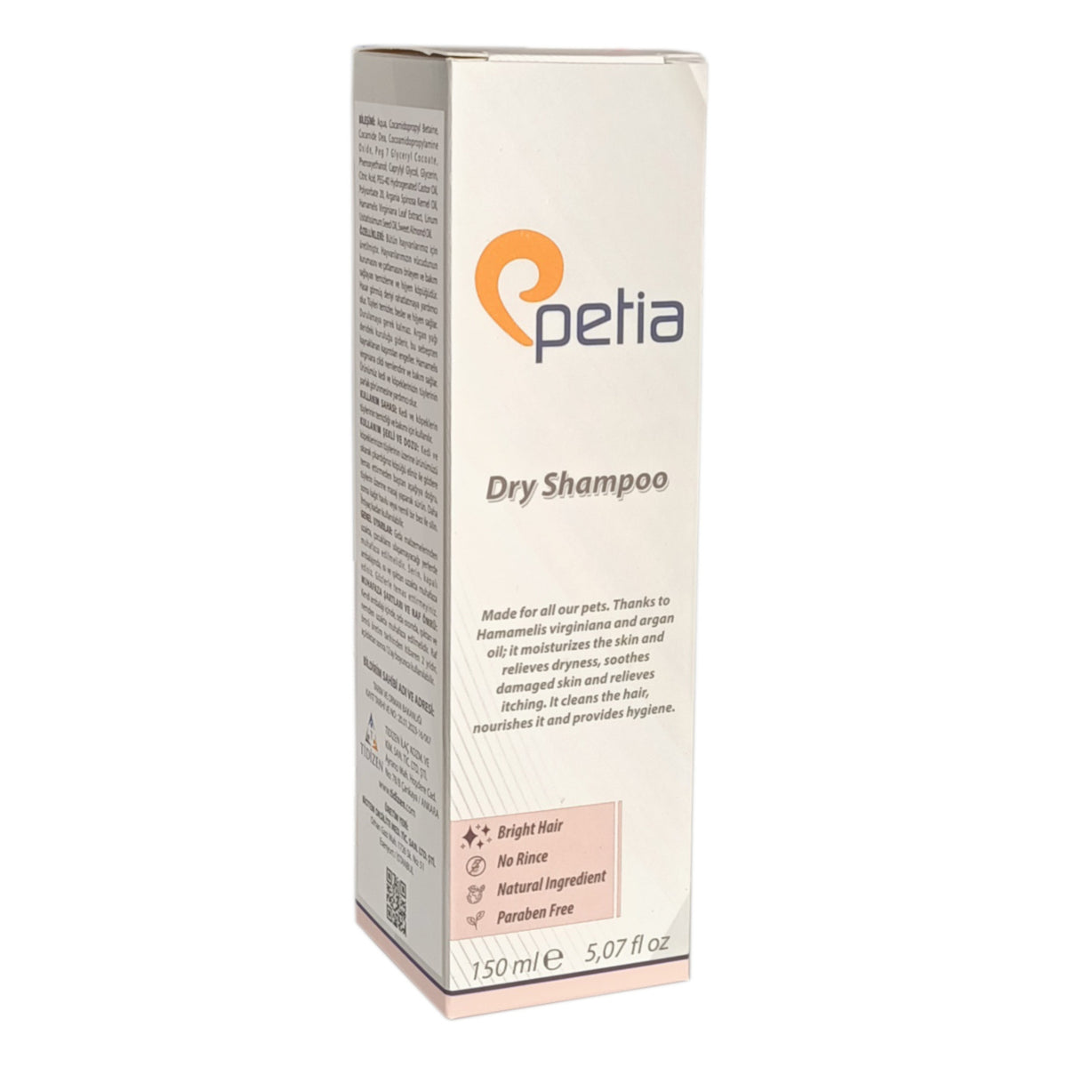 Petia Paw Dry Shampoo Doğal Kedi Ve Köpek Kuru Köpük Şampuanı 150 ml - TDZN-46864