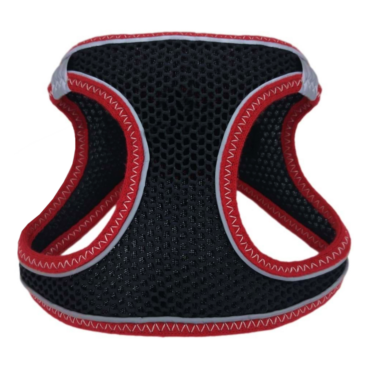 Üç Kilitli Sportif Kedi Köpek Göğüs Tasması 30-38 cm Small Kırmızı-Siyah - SF-SPRTF-SKRMZSYH