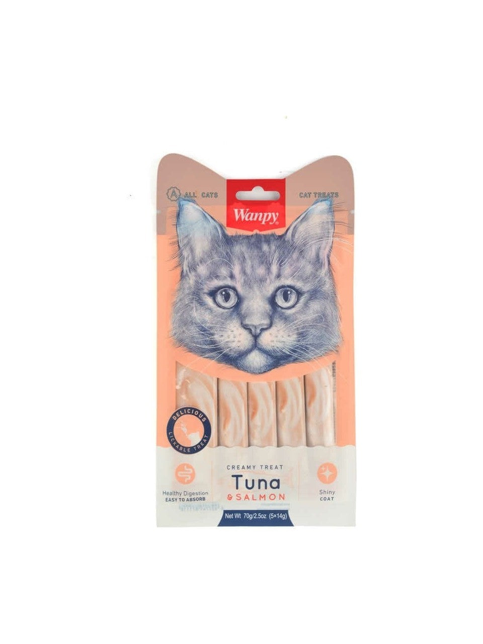 Wanpy Ton Balıklı Somonlu Krema Likit Kedi Ödülü 5X14GR - PIWP-021