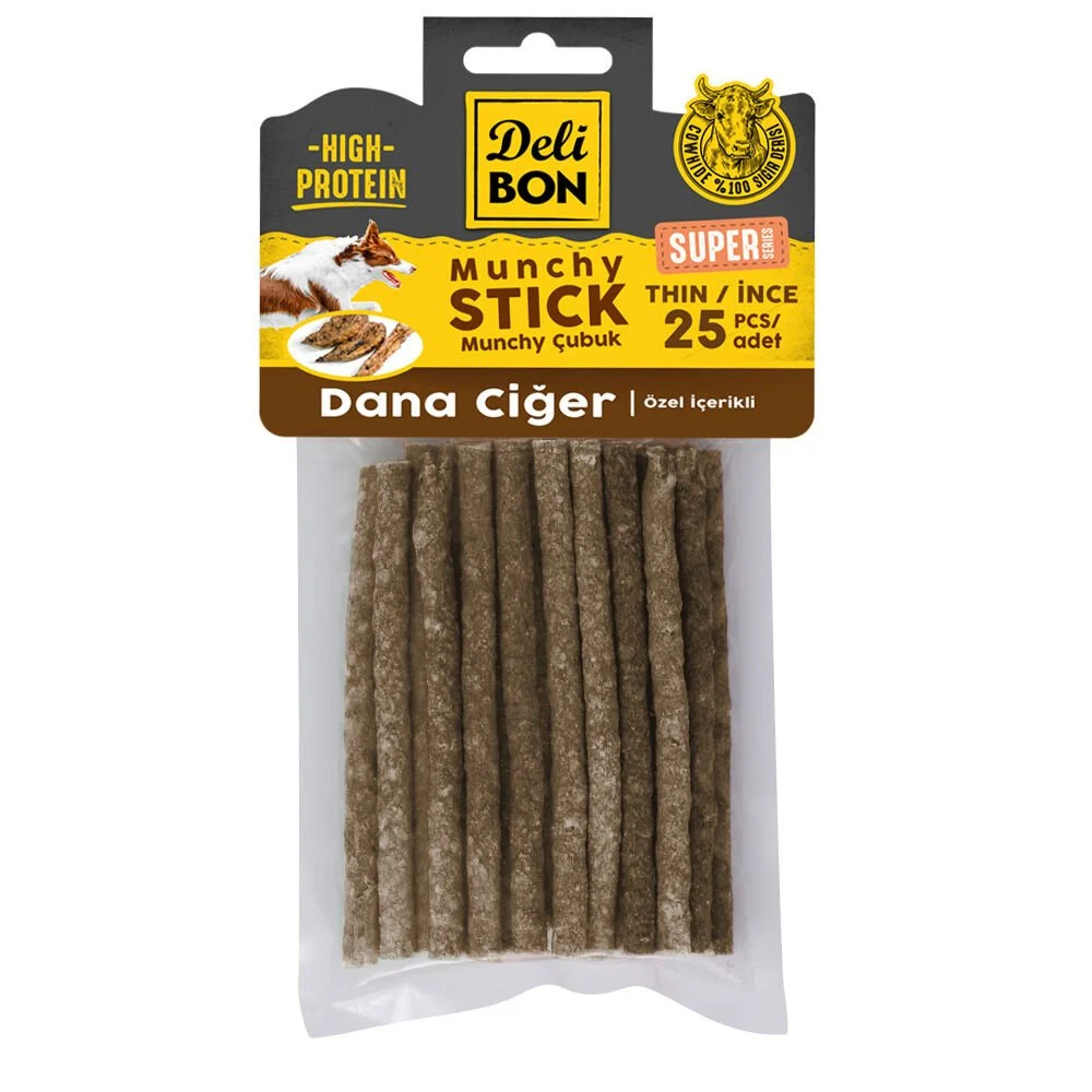 Delibon Super Munchy Çubuk Dana Ciğerli İnce 25 Adet - SUPER25MUNCHYCIGER