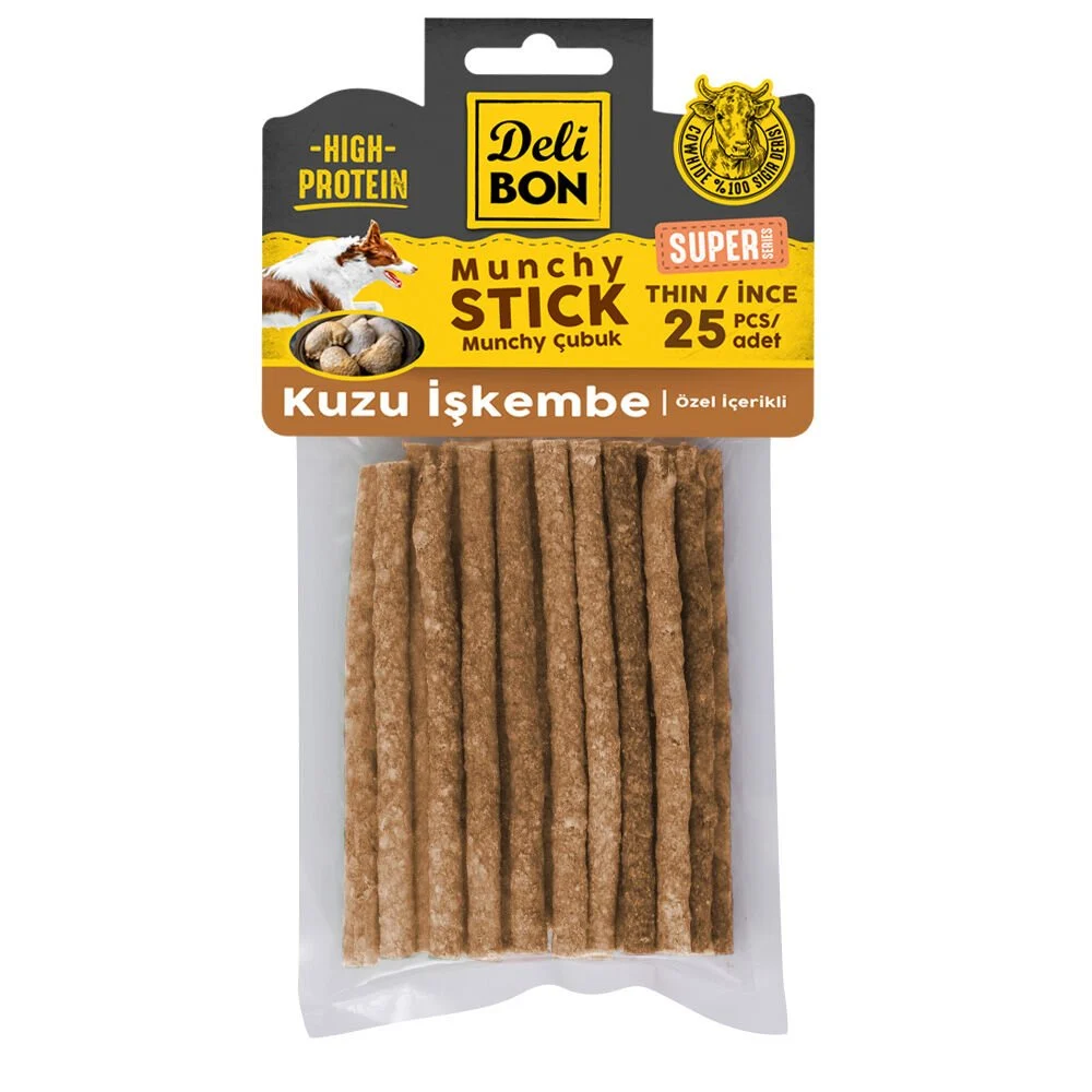 Delibon Super Munchy Çubuk Kuzu İşkembeli İnce 25 Adet - SUPER25MUNCHYISKEMBE