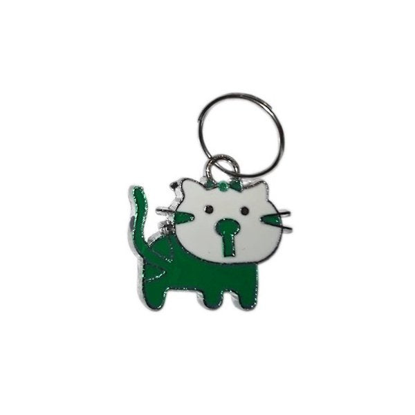 Kedi Köpek Tasma Aksesuarı Kedili İsimlik 1.5×2 cm Yeşil - 17-1-26-YSL