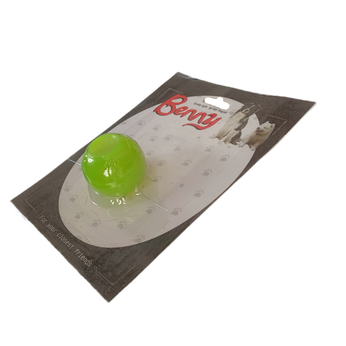 Benny Köpek Oyuncağı Sert Top 5 cm Neon Yeşil - BNY-1112-NNYSL