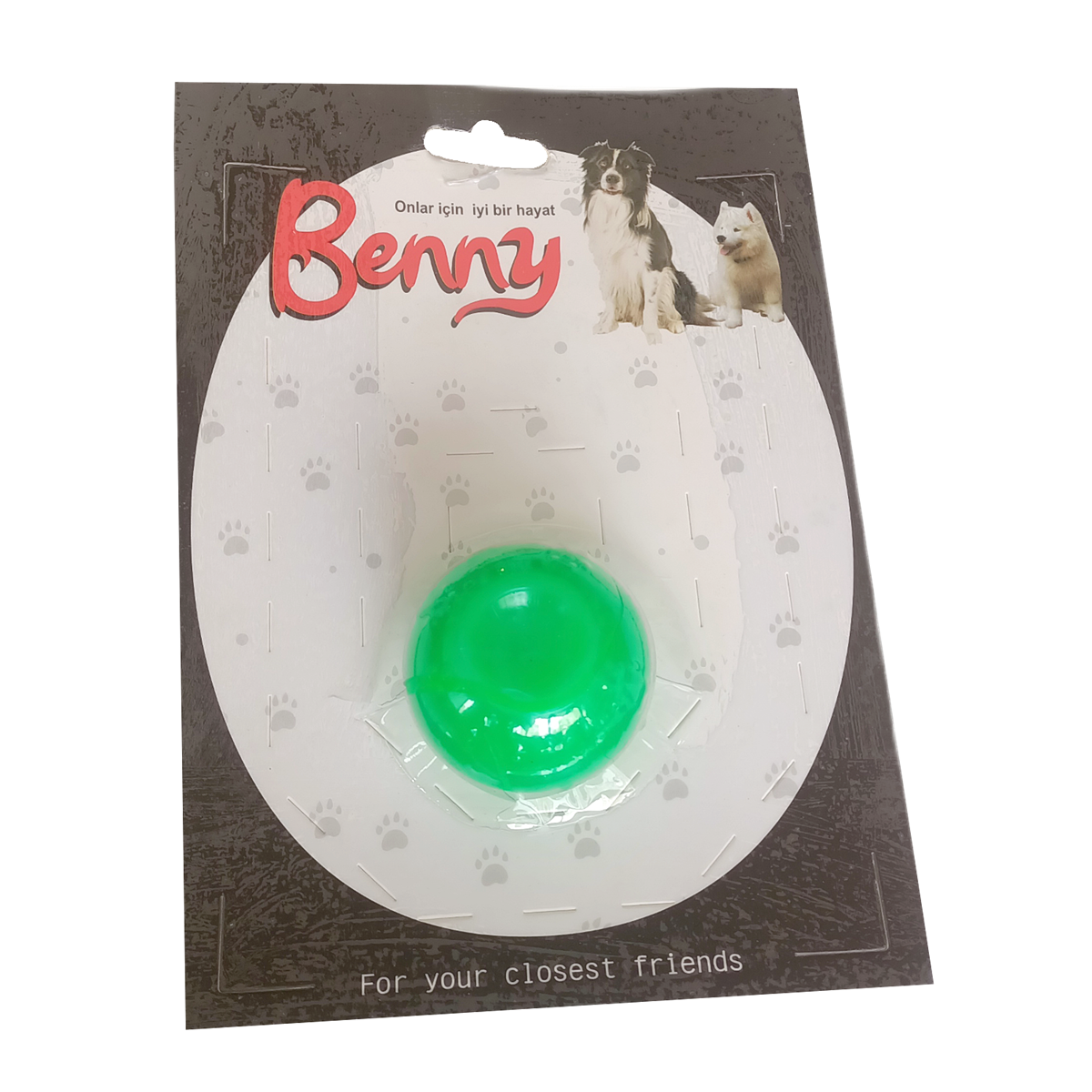Benny Köpek Oyuncağı Sert Top 5 cm Yeşil - BNY-1112-YSL