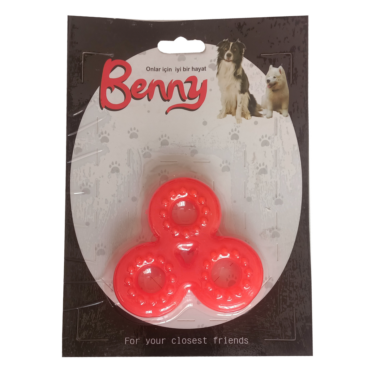 Benny Köpek Oyuncağı Üçlü Halka 9 x 9 cm Kırmızı - BNY-1119-KRMZ