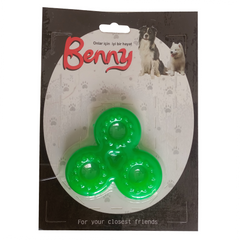 Benny Köpek Oyuncağı Üçlü Halka 9 x 9 cm Yeşil - BNY-1119-YSL
