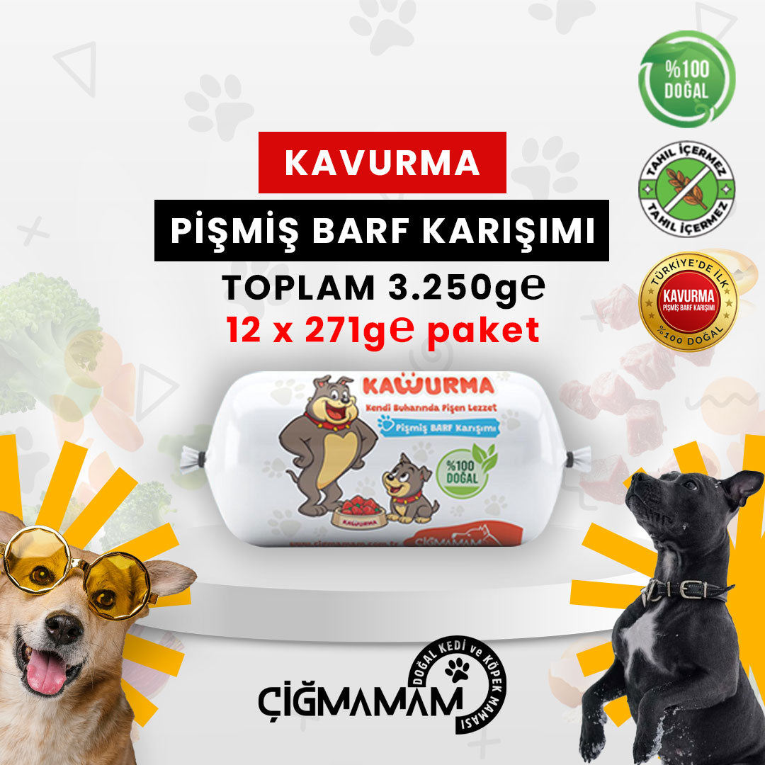 Çiğmamam Kavurma 3.250 Gr 271 Gr'lık - Pişmiş BARF - Türkiyede İLK