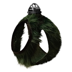 Üç Kilitli Peluş Kedi Köpek Göğüs Tasması 28-34 cm X-Small Yeşil - SF-PLS-XSYSL
