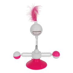 Markapet Vantuzlu Komik Dönen Kedi Oyuncağı 17 cm*18-30 cm Pembe - SF-VNTZLKMK-PMB