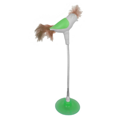 Markapet Vantuzlu Yaylı Kuşlu  Kedi Oyuncağı 30 cm Yeşil - SF-YYLKSLOYNCK-YSL